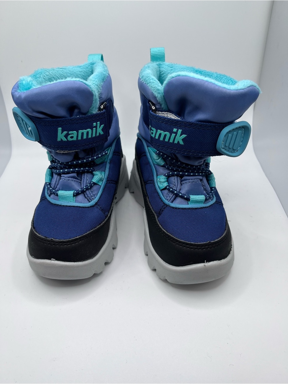 Kamik Stance 3 Navy and Teal Insulated Snow Boots Toddler Size 6